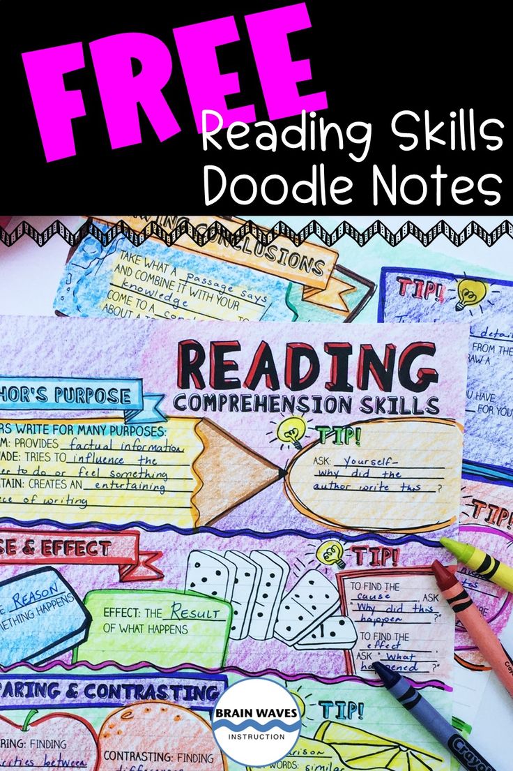 free reading skills and doodle notes for kids to use with their writing practice books