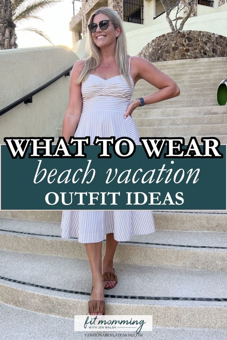 Elevate your Women's Fashion game with this collection of Beach Vacation Outfits. Whether you're strolling along the shore or lounging by the pool in Women's Swimwear, these ideas will help you create effortless looks for every beach day. Midsize Vacation Outfits Beach, Vacation Outfit Ideas For Women, Cruise Formal Wear, Resort Wear For Women Classy, Beach Vacation Looks, Summer Resort Outfits, Beach Vacation Outfit Ideas, Women Beach Outfits, Sightseeing Outfit