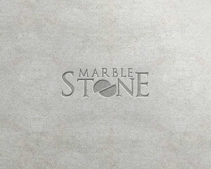 marble stone with the word marble stone written in grey and white letters on each side