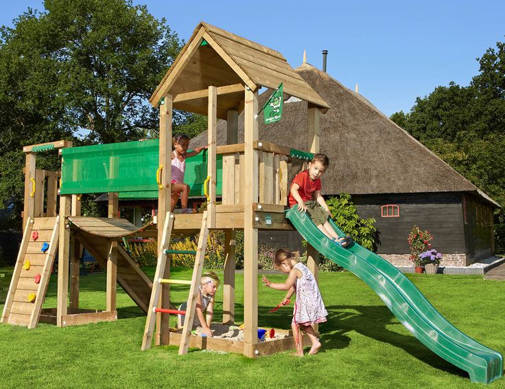 children playing in the jungle gym playground system