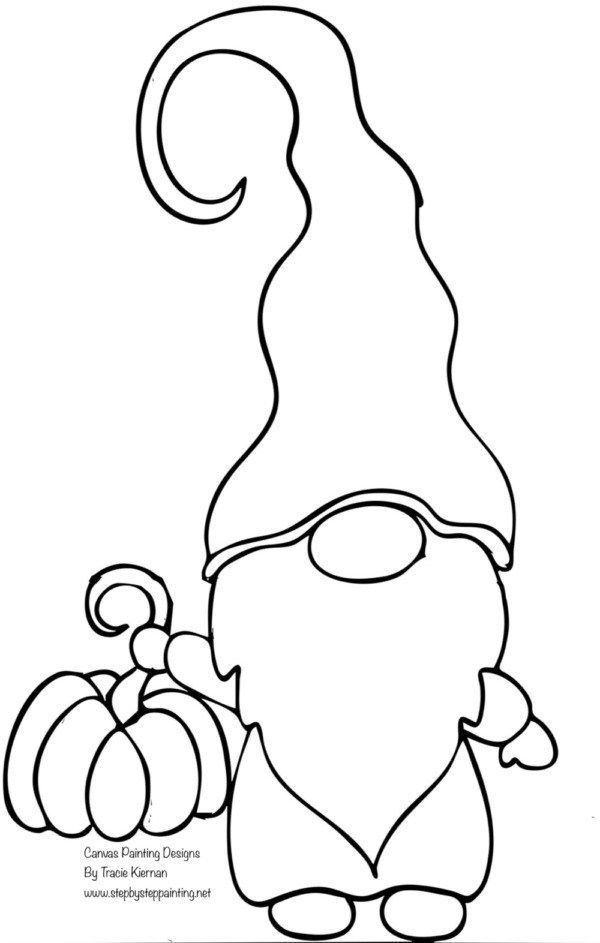 a cartoon character with long hair and beard standing next to pumpkins, outlined in black and white