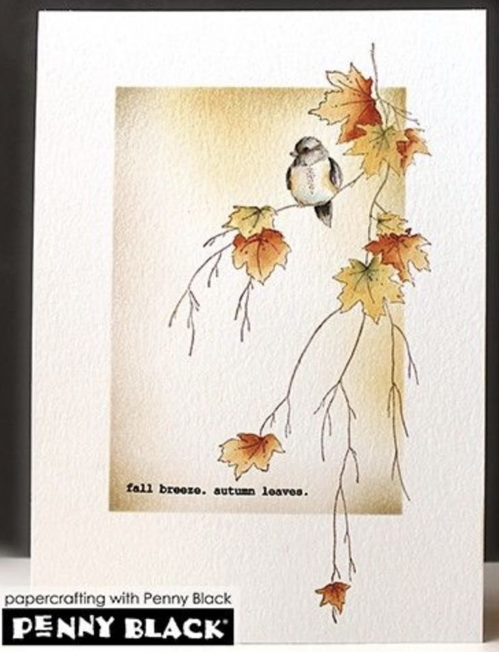 a card with an image of a bird on a branch