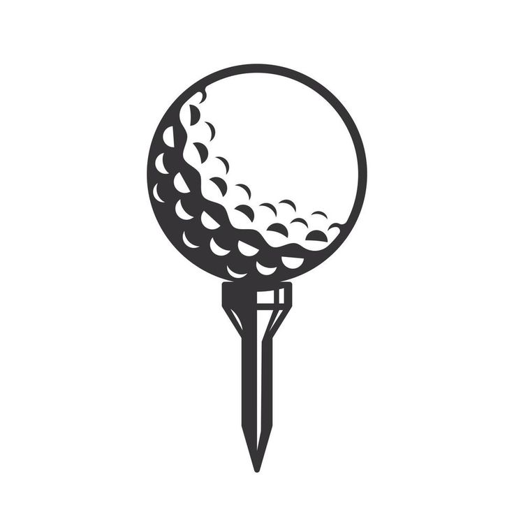 a golf ball on a tee with a hole in the middle, black and white