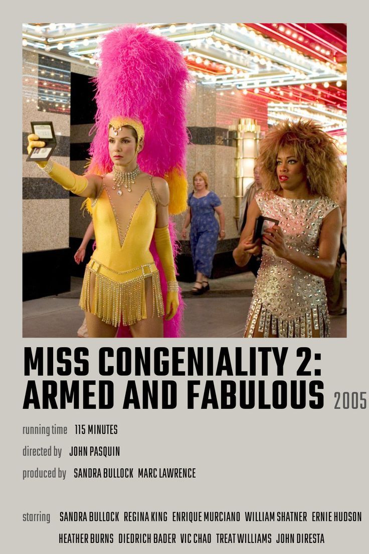 the poster for miss congreniality 2 armed and fabulous 2009, featuring two women dressed in costumes