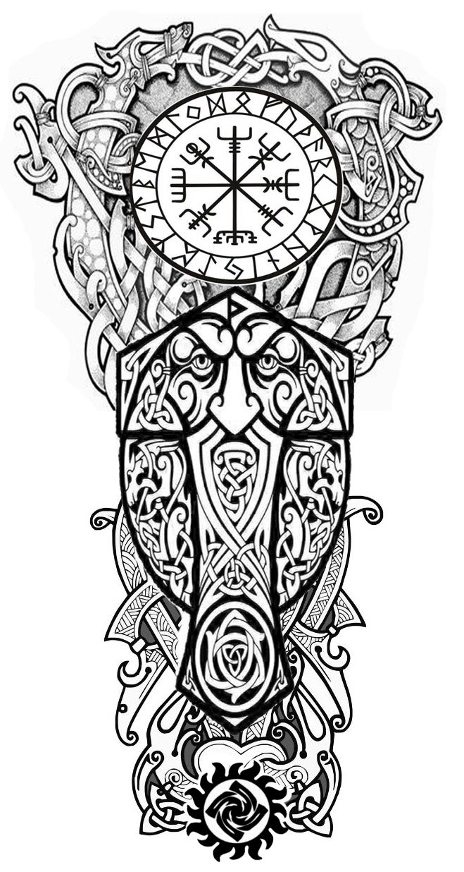 a drawing of a clock with intricate designs on it