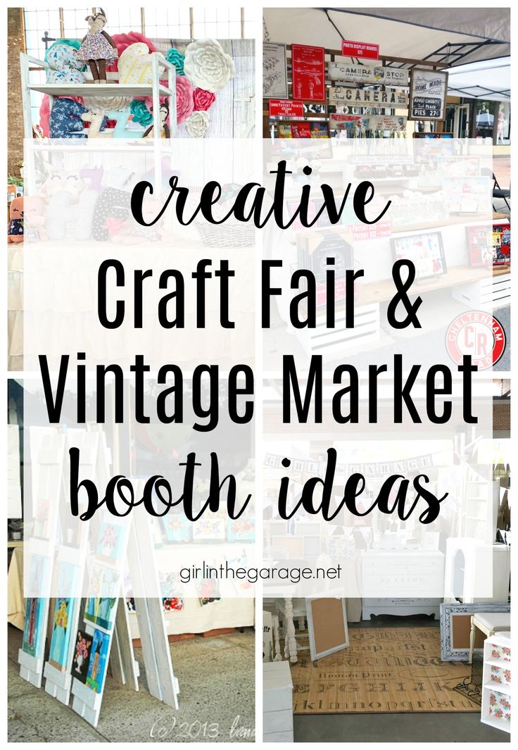 the words creative craft fair and vintage market booth ideas