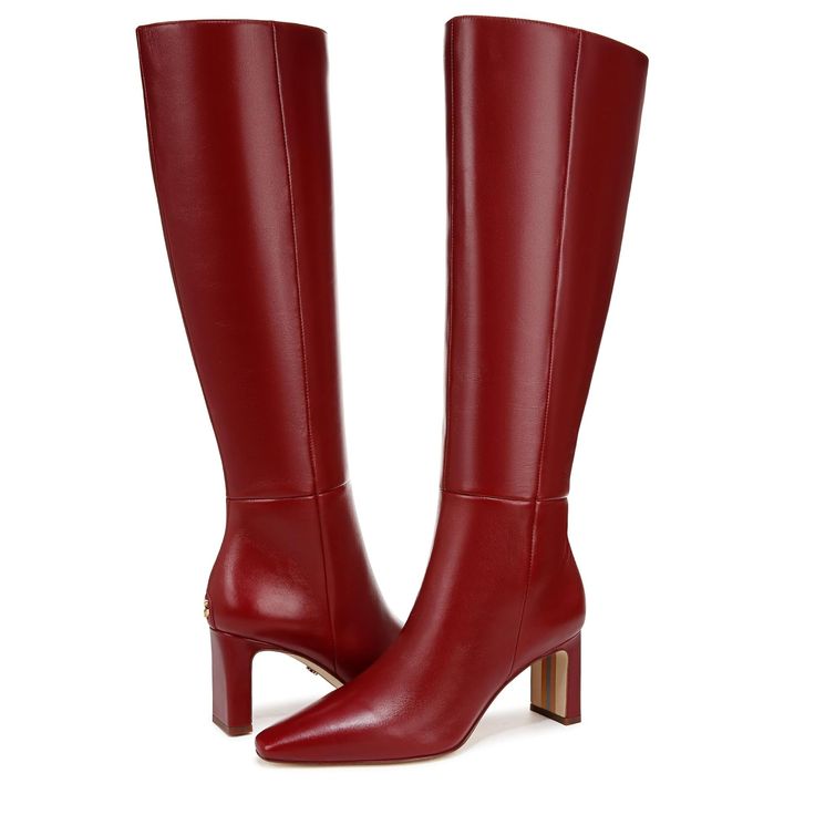 PRICES MAY VARY. Sam Edelman Sylvia Level up your closet with a tall boot. Sylvia is a knockout silhouette complete with a sleek pointed toe and slim heel. Just add a swishy skirt and a cropped sweater for an instantly polished look. Heel Height: 2.75 inches Closure: Zipper Red High Boots, Burgundy Boots Outfit, Tall Boots Outfit, Tall Boot, Red Boots, Red High, Wide Calf, Boots Outfit, Tall Boots