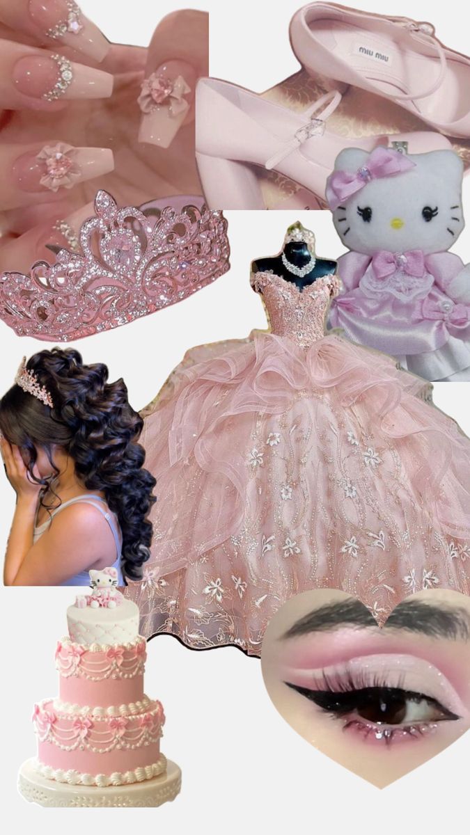 Hello Kitty Quince, Dream Quinceanera, Quince Planning, Vestido Charro, Sweet 15 Party Ideas Quinceanera, My Quinceanera, Quince Themes, Quinceanera Pink, Mexican Quinceanera Dresses