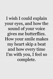 an image with the words i wish i could explain your eyes, and how the sound of your voice gives me butterflies