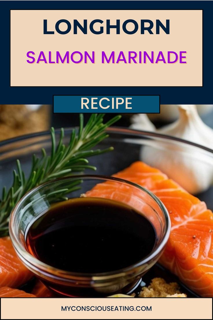 Marinated Salmon on a plate on a wooden table Steakhouse Salmon, Salmon Marinade Recipes, Salmon Marinade, Longhorn Steakhouse, Vegetables Rice, Marinated Salmon, Fresh Salmon, Salmon Dishes, Fresh Salad