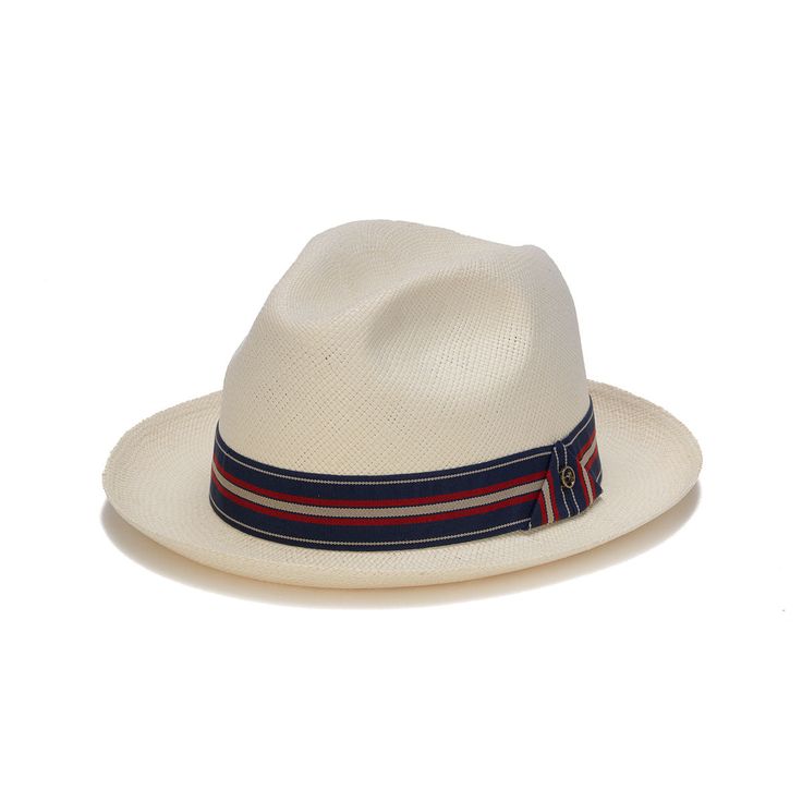 The KENDALL is a stylish, upscale hat from the Austral Panama Collection. Made with genuine Panama straw and a genuine leather band with a decorative design and gold pin, this 2.5 inch brim hat will easily become the new favorite in your closet. White Adjustable Panama Hat For Formal Occasions, Luxury Summer Hat With Curved Brim, Luxury Brimmed Summer Hats, White Formal Hat Band For Spring, Luxury Fedora Straw Hat For Kentucky Derby, Luxury Brimmed Boater Hat For Summer, Luxury Brimmed Straw Hat For Summer, Luxury Summer Sun Hat, Luxury Fedora Straw Hat For Summer