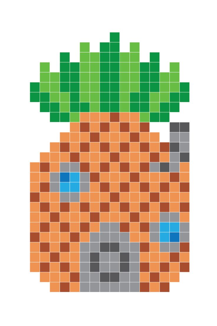 an orange and green plant with squares on it