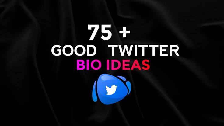 a black background with the words 75 + good twitterr bioideas on it