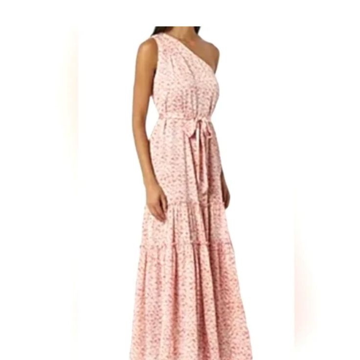 I Bought This For A Summer Wedding Didnt End Up Wearing Though But Sooo Cute! Pink Spring Maxi Dress For Wedding, Pink Maxi Dress For Summer Bridesmaid, Pink Maxi Dress For Summer Wedding, Pink Maxi Dress For Bridesmaid In Spring, Pink Maxi Dress For Spring Bridesmaid, Pink One-shoulder Dress For Brunch, Pink One-shoulder Maxi Dress, Pink One-shoulder Maxi Dress For Wedding, One-shoulder Pink Beach Dress