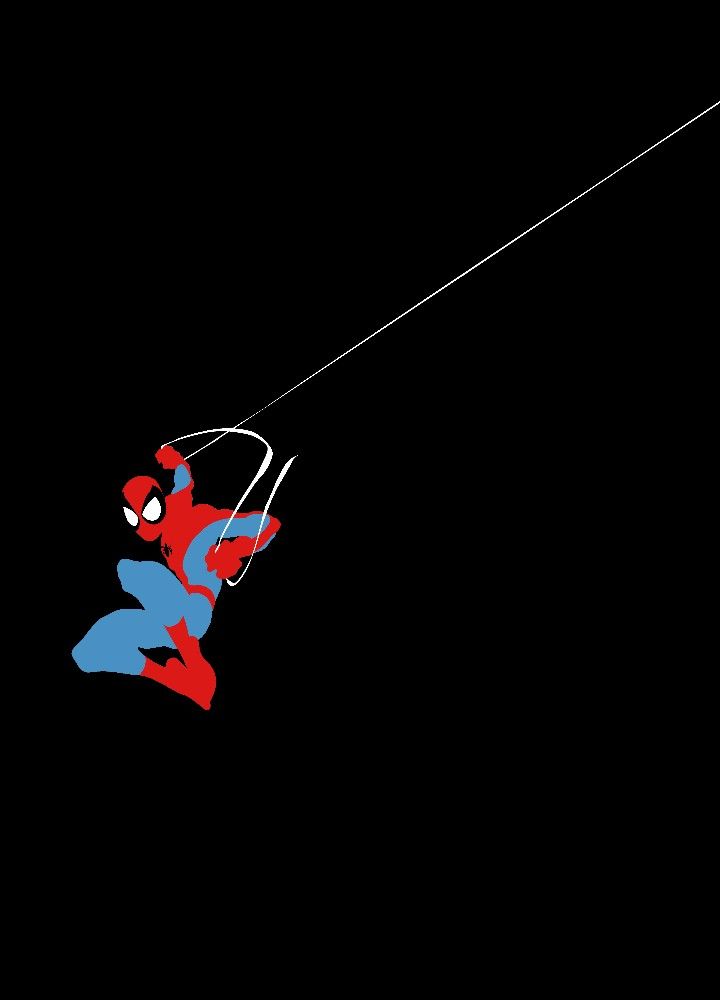 a spider man flying through the air with a kite