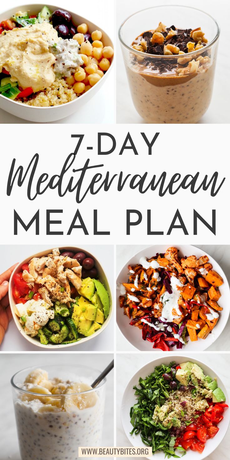 7-Day Mediterranean diet meal plan with healthy Mediterranean recipes for breakfast, lunch, dinner and snacks and a Mediterranean diet grocery list. Start eating clean with this healthy meal plan! Mediterranean Diet Grocery List, Healthy Mediterranean Recipes, Mediterranean Meal Plan, Diet Grocery List, Mediterranean Diet Food List, Mediterranean Recipes Healthy, Mediterranean Diet Recipes Dinners, Healthy Meal Plan, Mediterranean Diet Meal Plan