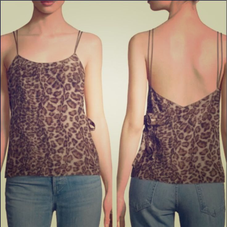 Helmut Lang Animal Print Wrap Style Camisole New Without Tags Silk Beautiful Perfect Condition Nw Never Worn Size Small Brown Stretch Camisole For Summer, Stretch Brown Camisole For Summer, Brown Camisole With Tank Straps For Summer, Brown Tops With Adjustable Straps For Summer, Brown Spaghetti Strap Tops For Spring, Brown Spaghetti Strap Top For Summer, Spring Brown Spaghetti Strap Tops, Brown Summer Camisole With Tank Straps, Brown Tank Strap Camisole For Summer