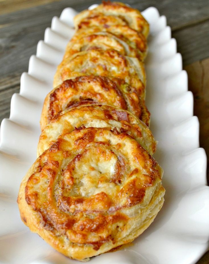 some food is sitting on a white platter and ready to be eaten for consumption