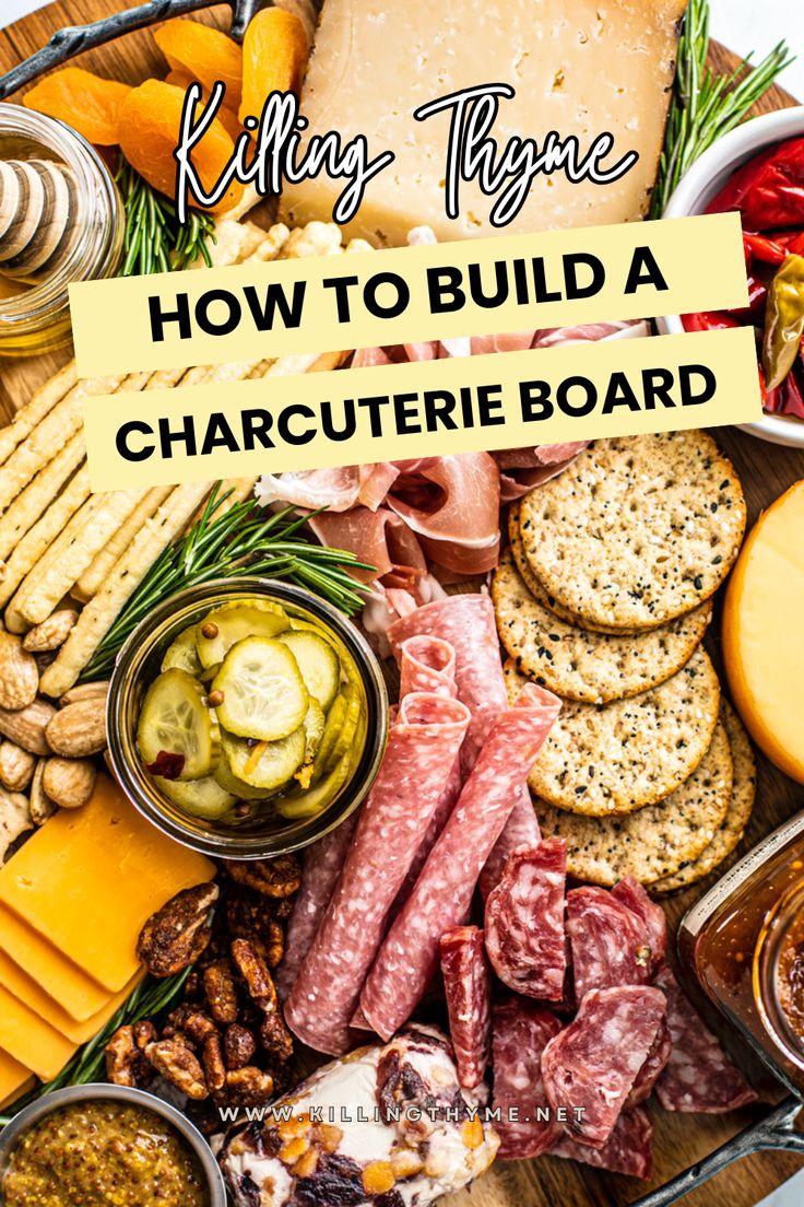 a platter filled with cheese, meats and crackers is featured in the article how to build a charcuterie board