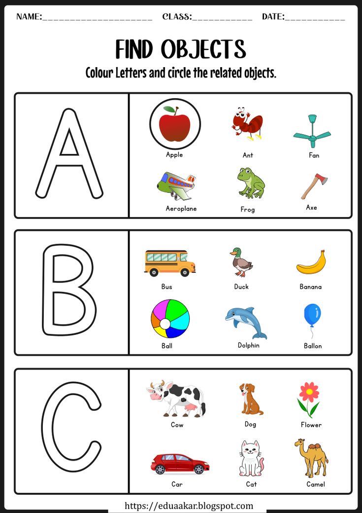 an alphabet and numbers worksheet with pictures