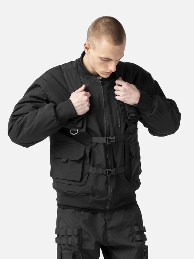 Tactical Vest - Black | Blacktailor – BLACKTAILOR Black Tactical Vest, Tactical Vest, Ootd Inspo, Flap Pocket, Oversized Fits, Take That, Ootd, Black