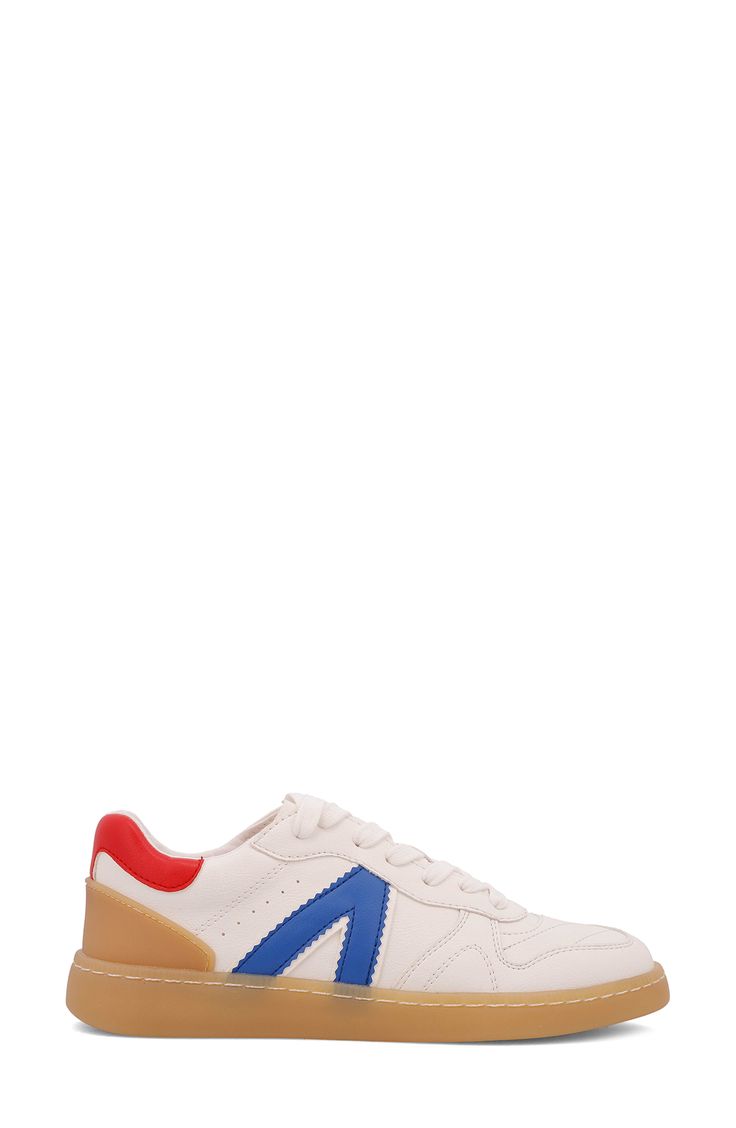 Show off sporty style in this retro colorblock sneaker constructed from smooth faux leather with a grippy sole. Lace-up style Cushioned footbed Synthetic upper, lining and sole Imported Sporty Platform Sneakers With Contrasting Heel For Streetwear, Retro Synthetic Sneakers With Round Toe, Low-top Sneakers With Contrasting Heel Counter For Sports, Color Block Low-top Synthetic Sneakers, Modern Color Block Sneakers For Streetwear, Sporty Low-top Sneakers With Contrasting Heel Counter, Casual Low-top Platform Sneakers With Contrasting Heel, Retro Lace-up Synthetic Sneakers, Retro Sneakers With Contrasting Heel Counter