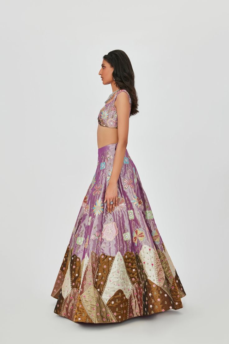 Purple embellished Tissue lehenga with sleeveless blouse and dupatta.. DELIVERY TIMEPlease allow 6-8 weeks for your outfit to arrive. Professional cleaning only. Hand Embellished Raw Silk Sets For Reception, Silk Hand Embellished Choli For Festivals, Hand Embellished Raw Silk Choli For Festivals, Hand Embellished Silk Lehenga For Festivals, Festival Hand Embellished Raw Silk Lehenga, Festive Hand Embellished Raw Silk Lehenga, Hand Embellished Silk Choli For Festivals, Bollywood Style Hand Embellished Tissue Silk Sets, Festival Hand-embellished Tissue Silk Lehenga