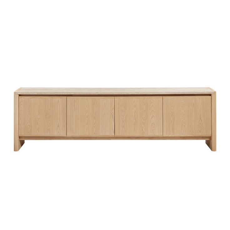 the sideboard is made from wood and has four doors on one side, with two drawers