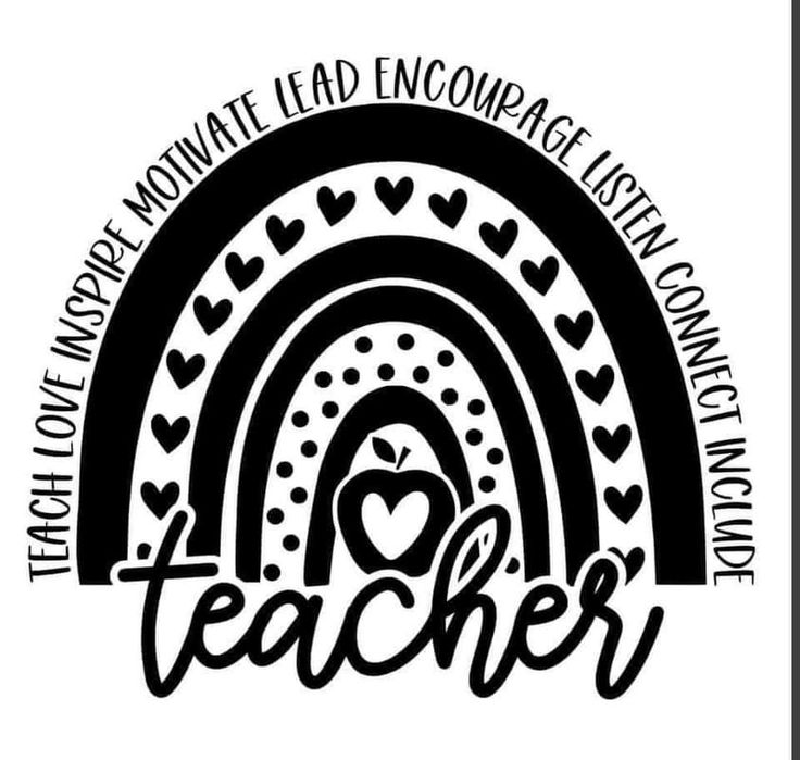 the word teacher is written in black and white