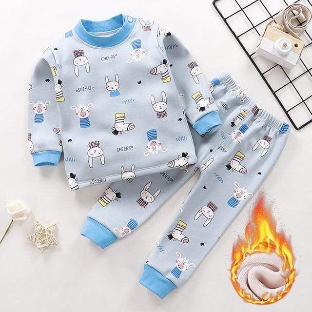 These super cute pajamas will keep your little one warm during cool weather, featuring a soft neckline and cozy fit. Made from a hundred percent cotton, these pajamas are perfect for your little one and have a good night's sleep. Collar: O-Neck Item Type: Sets Closure Type: Pullover Material: Cotton Sleeve Length(cm): Full Sleeve Style: Regular Pattern Type: Cartoon td {border: 1px solid #ccc;}br {mso-data-placement:same-cell;} Suggested Age Size Length Bust*2 Sleeve Pants Inch cm Inch cm Inch c Light Blue Cotton Pajama Party Set, Cute Blue Home Sleepwear, Light Blue Cotton Sleepwear For Sleepover, Blue Long Sleeve Sleep Sets, Light Blue Long Sleeve Cotton Sleepwear, Cozy Blue Sleepwear For Sleepovers, Blue Winter Sleepwear For Pajama Party, Cute Light Blue Cotton Sleepwear, Cozy Blue Loungewear Set