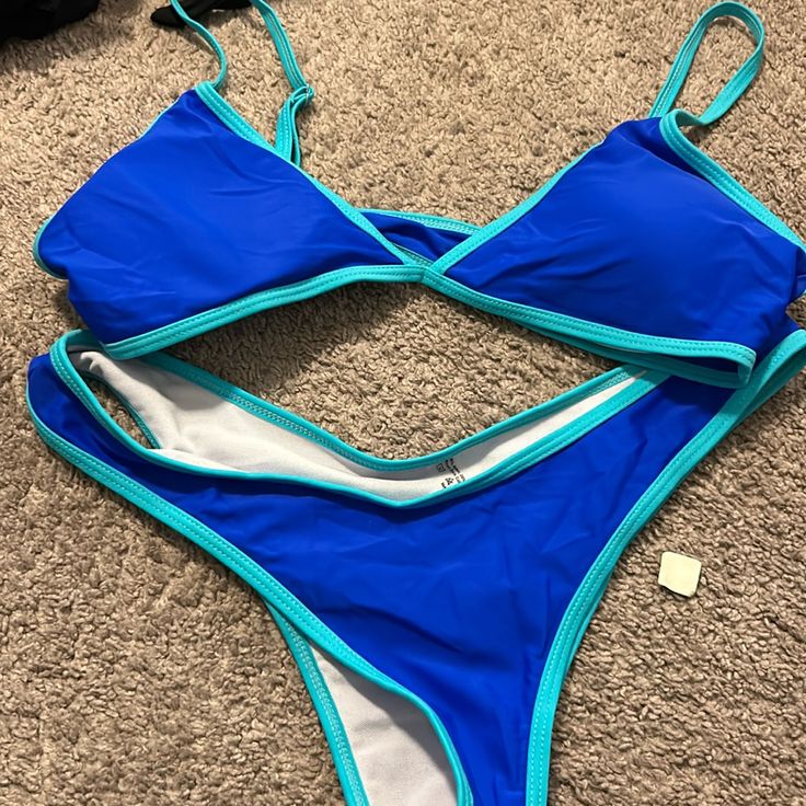 Never Worn Before, But Tags Were Taken Off Matching Sets, Womens Swim, Color Blue, Tags, Customer Support, Full Service, Women Shopping, Blue, Color