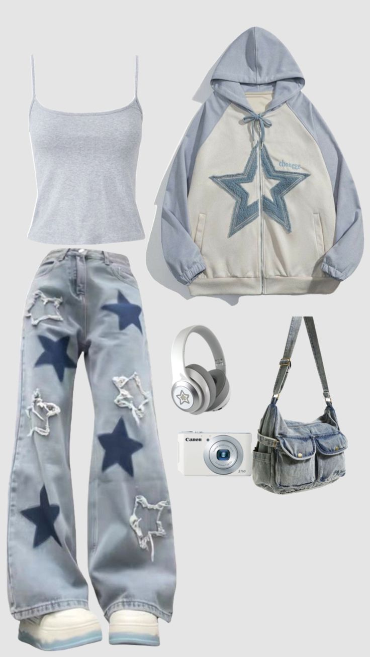 Star girl/boy outfit #stargirl #starboy #cute 2000s Alt Fashion, Country Fall Outfits, Korean Fashion Kpop Inspired Outfits, Korean Fashion Kpop, Star Clothing, Fasion Outfits, People Clothes, Swaggy Outfits, Cute Everyday Outfits