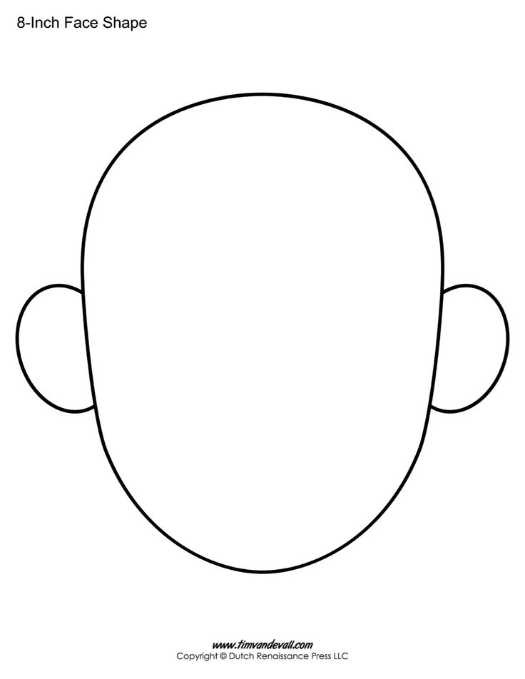 an image of a face shape for children to color and cut out from the paper