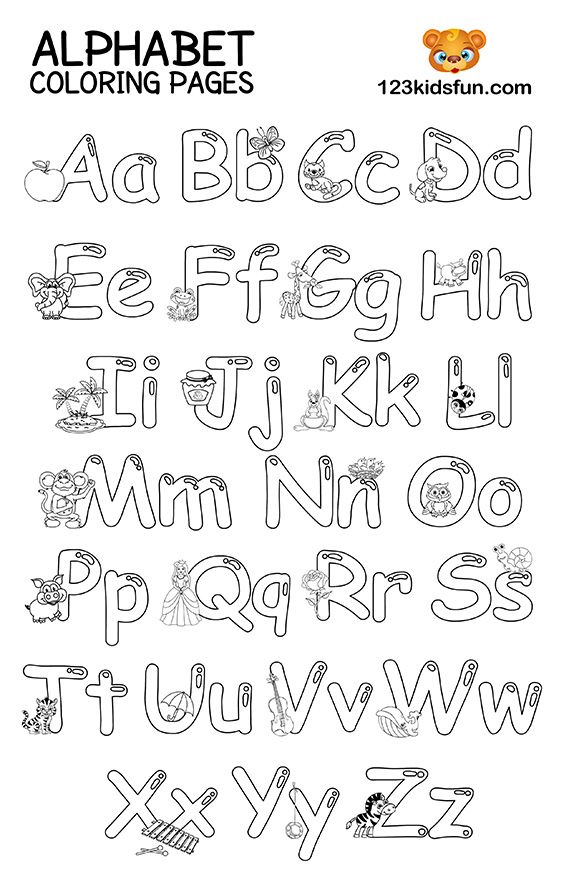 the alphabet coloring page for children to learn how to draw letters and numbers with their hands