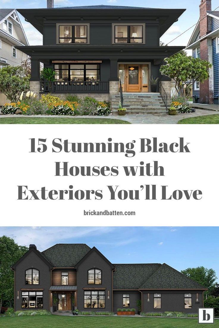 black houses with the words, 15 stunning black houses with exteriors you'll love