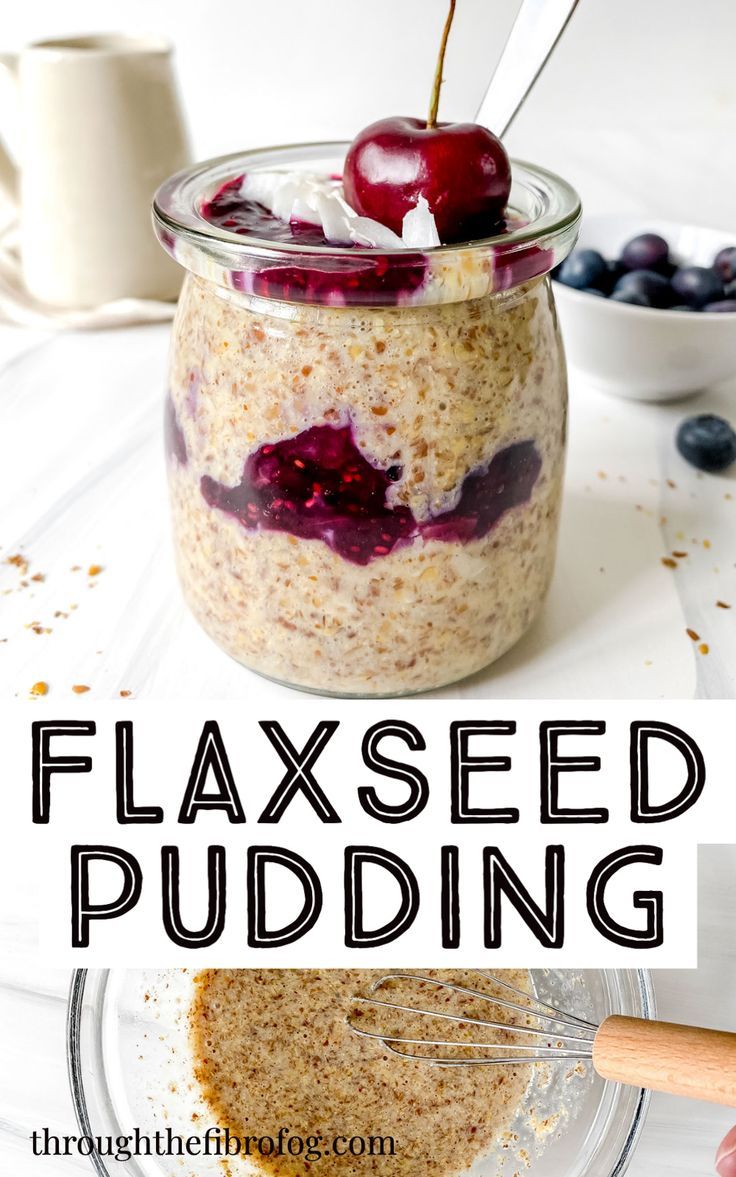 labelled flaxseed pudding in a jar with a cherry on it and a bowl of flaxseed being whisked. Flax Seed Pudding, Flaxseed Pudding, Low Histamine Diet, Non Dairy Milk, Low Histamine, Flax Seed Recipes, Nutrition Articles, Breakfast Idea, Nuts And Seeds