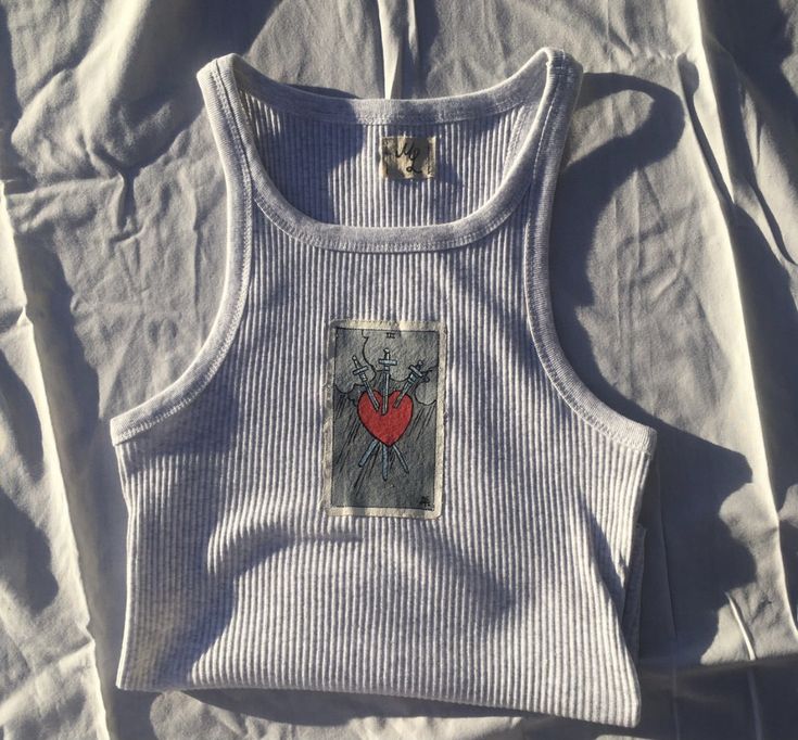 Trift Flip Clothes Diy, Trift Flip Clothes, Trift Flip Clothes Aesthetic, Three Of Swords Tarot, Three Of Swords, Swords Tarot, Baby Tees Y2k, Grey Tank Top, Refashion Clothes