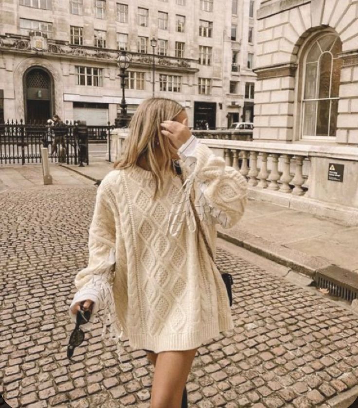 Knit Oversized Sweater Dress Europe Aesthetic Fashion Winter, Europe Aesthetic Outfit Winter, Europe Aesthetic Outfit, Europe Aesthetic Fashion, Botas Outfit, Beige Sweater Dress, Oversized Sweater Dress, Knit Oversized Sweater, Look Adidas