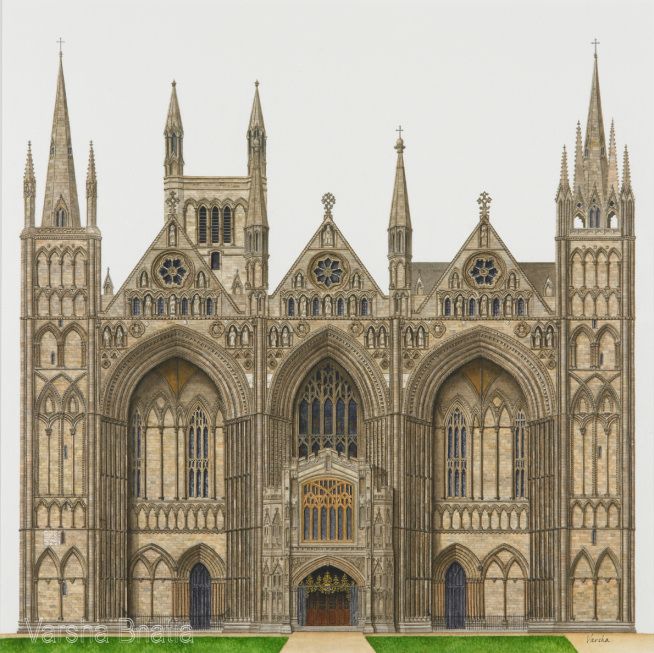 an architectural drawing of a cathedral in england