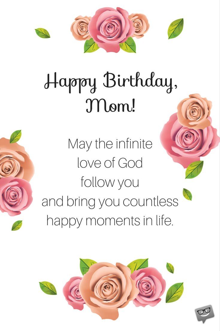 a happy birthday card for mom with pink roses