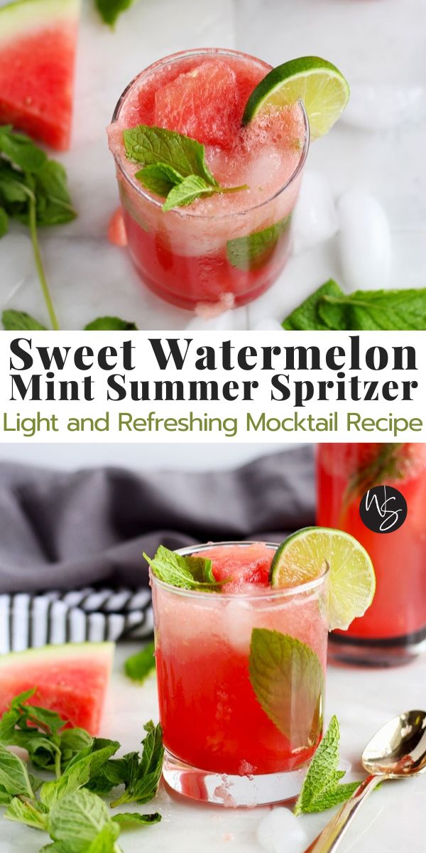 watermelon mint summer spritzer with lime and refreshing mojiti recipe