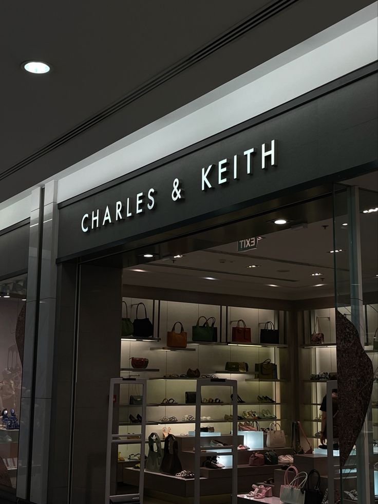 a store front with the name charles and keith on it