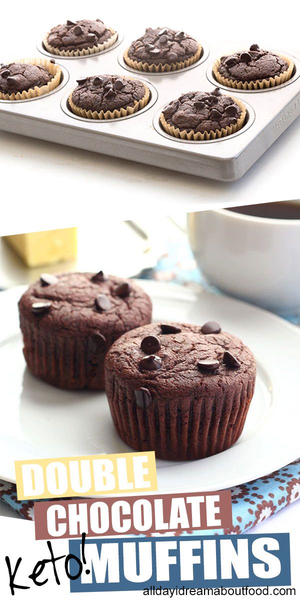 chocolate muffins are sitting on a plate next to a cupcake pan with more muffins in it