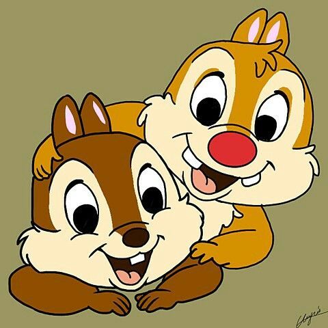 two cartoon chipmuns are hugging each other