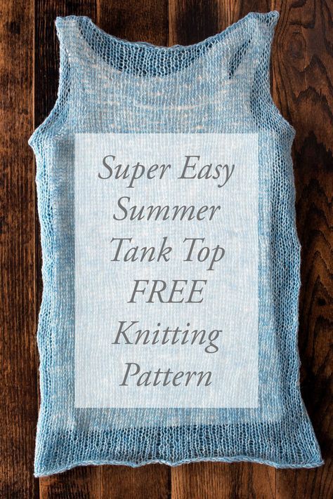 a knitted pillow with the words, super easy summer tank top free knitting pattern