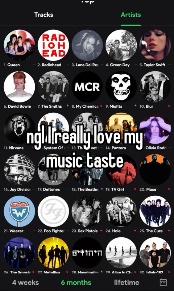 an advertisement for music taste with many different images and words on the back side of it