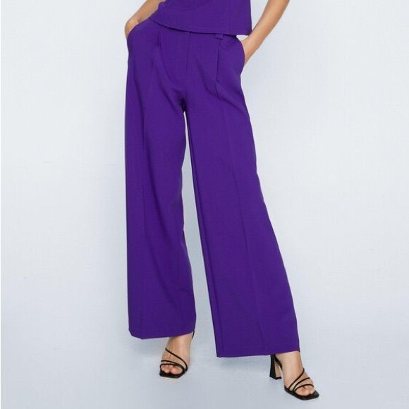 These R So Killer, I Have Never Worn Them Because I Just Dont Have Anywhere To Wear Them But They R Beautiful!!! The Color Is Even Better In Person. Spring Purple Wide Leg Pants With Pockets, Purple Wide Leg Work Pants, Purple Wide Leg Workwear Pants, Wide Leg Purple Workwear Pants, Purple Wide Leg Pants For Work, Purple Wide-leg Pants For Work, Purple Wide-leg Workwear Pants, Formal Purple Bottoms With Pockets, Elegant Purple Bottoms With Pockets