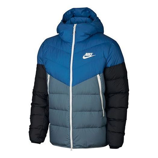 Nike Sportswear Windrunner Down Fill 928834-486 (Men's/Colorblock) Nike Urban Activewear For Sports, Nike Sporty Winter Activewear, Sporty Outerwear With Reflective Details, Sporty Outerwear With Reflective Details For Sports, Winter Sports Activewear, Sporty Outerwear For Sports, Nike Activewear For Outdoor Sports Season, Sporty Navy Activewear For Outdoor Activities, Winter Sports Outerwear With Contrast Color