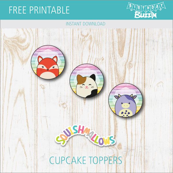 three badges with different animals on them and the words sushiki's cupcake toppers