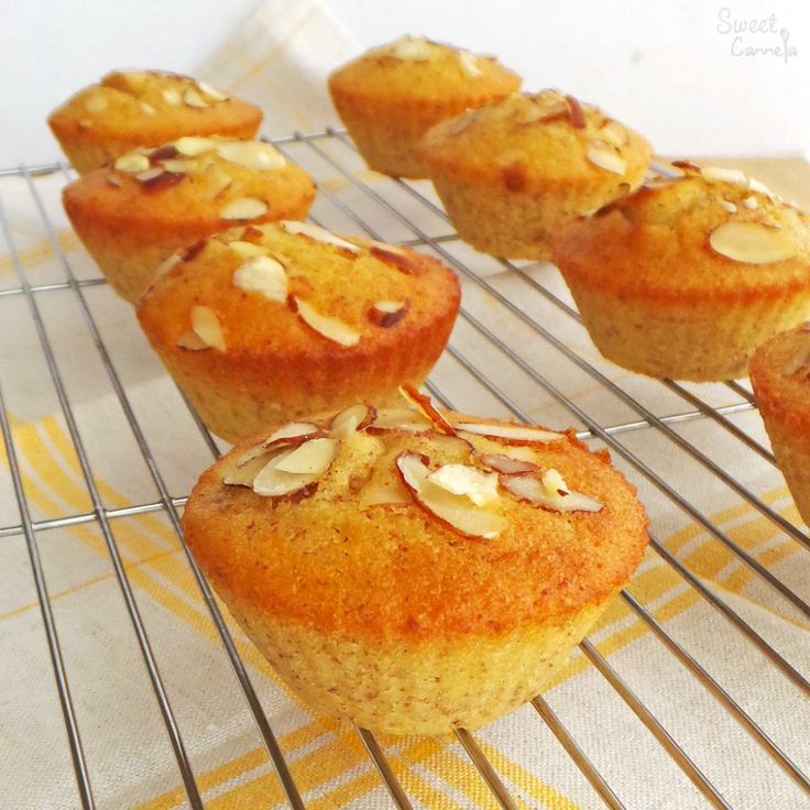 several muffins cooling on a wire rack